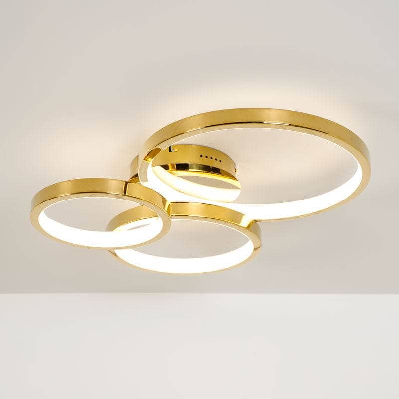 Lights  -  Hawaii LED Flush 3 Ring Ceiling Light - Gold  -  60008855