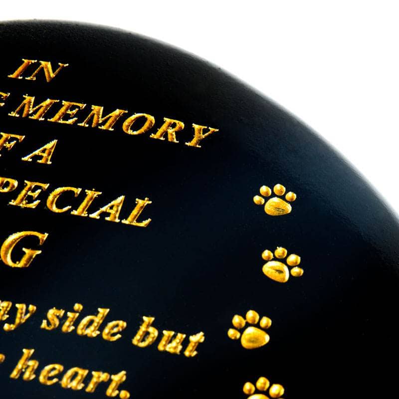 Gardening  -  Black & Gold Dog Memorial Pebble  -  60003397