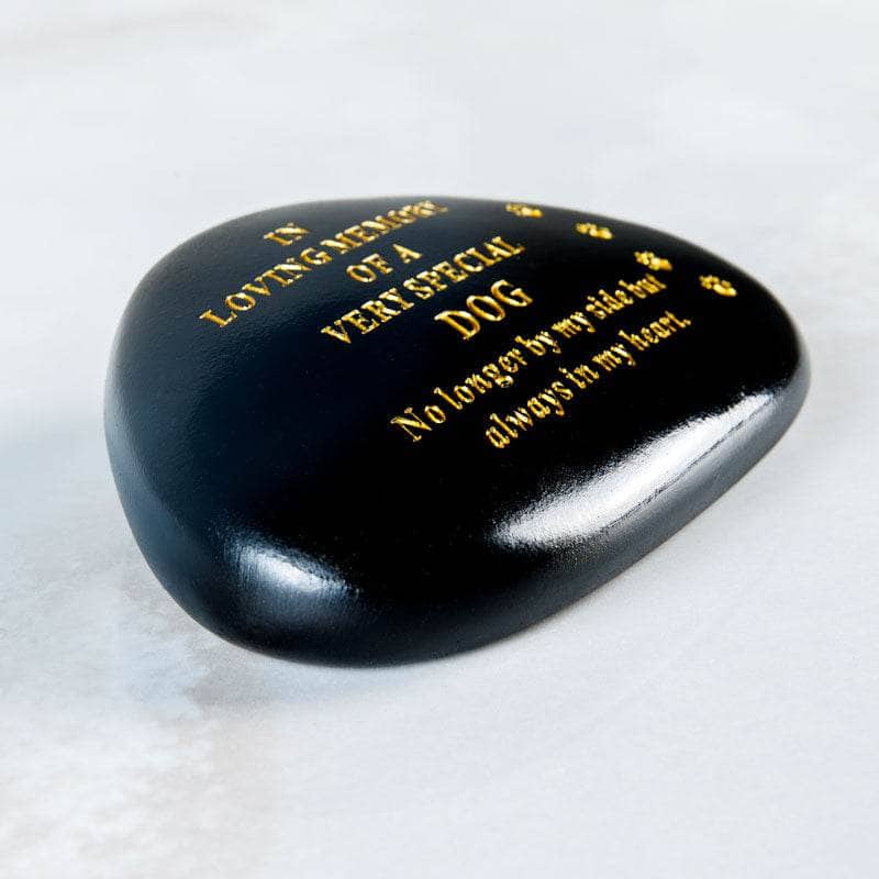 Gardening  -  Black & Gold Dog Memorial Pebble  -  60003397