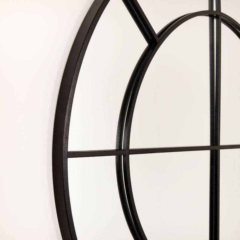 Mirrors - Black Circular Window Mirror - 80cm - 60011636