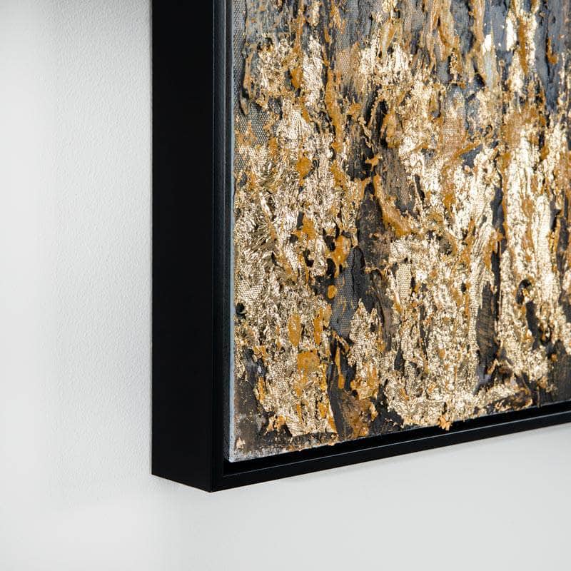 Pictures - Black & Gold Painting On Canvas - 100 x 120cm - 60009761