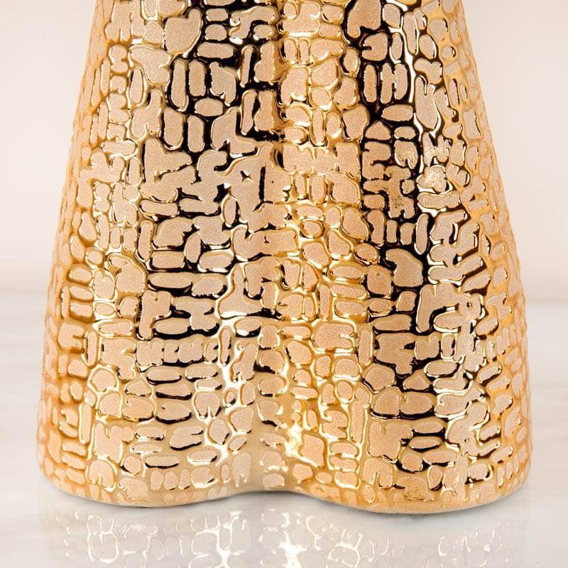 Homeware - Gold Textured Ceramic Face Vase - 32.5cm - 60011691