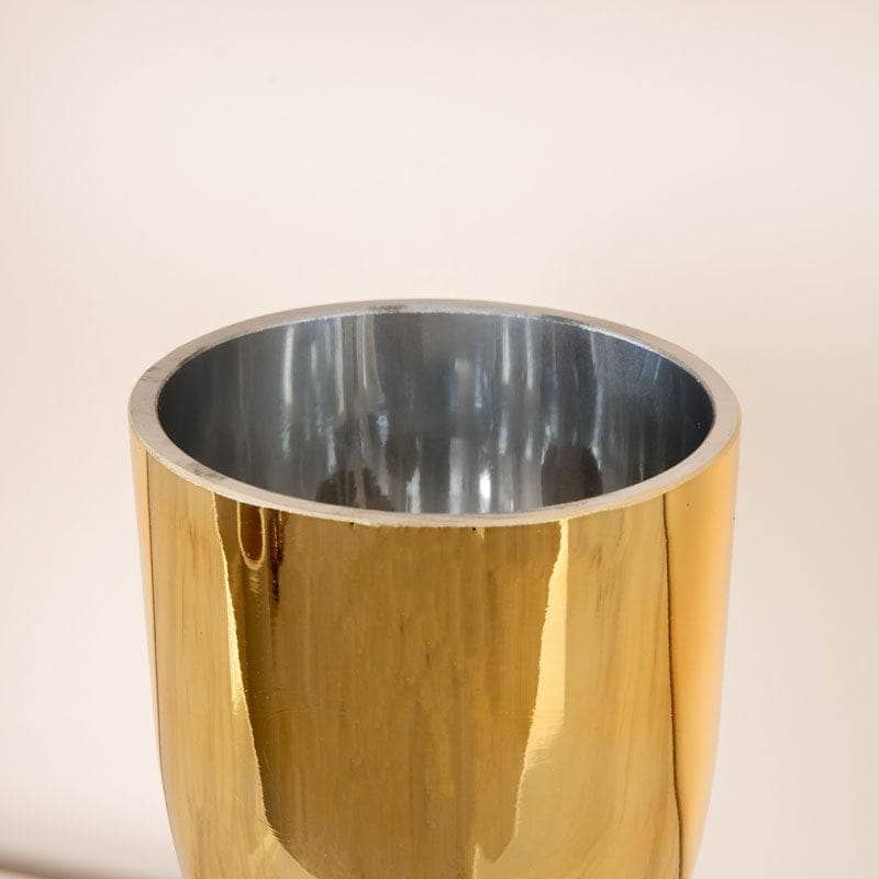 Homeware - Gold & Clear Round Base Glass Vase - 23cm - 60011700