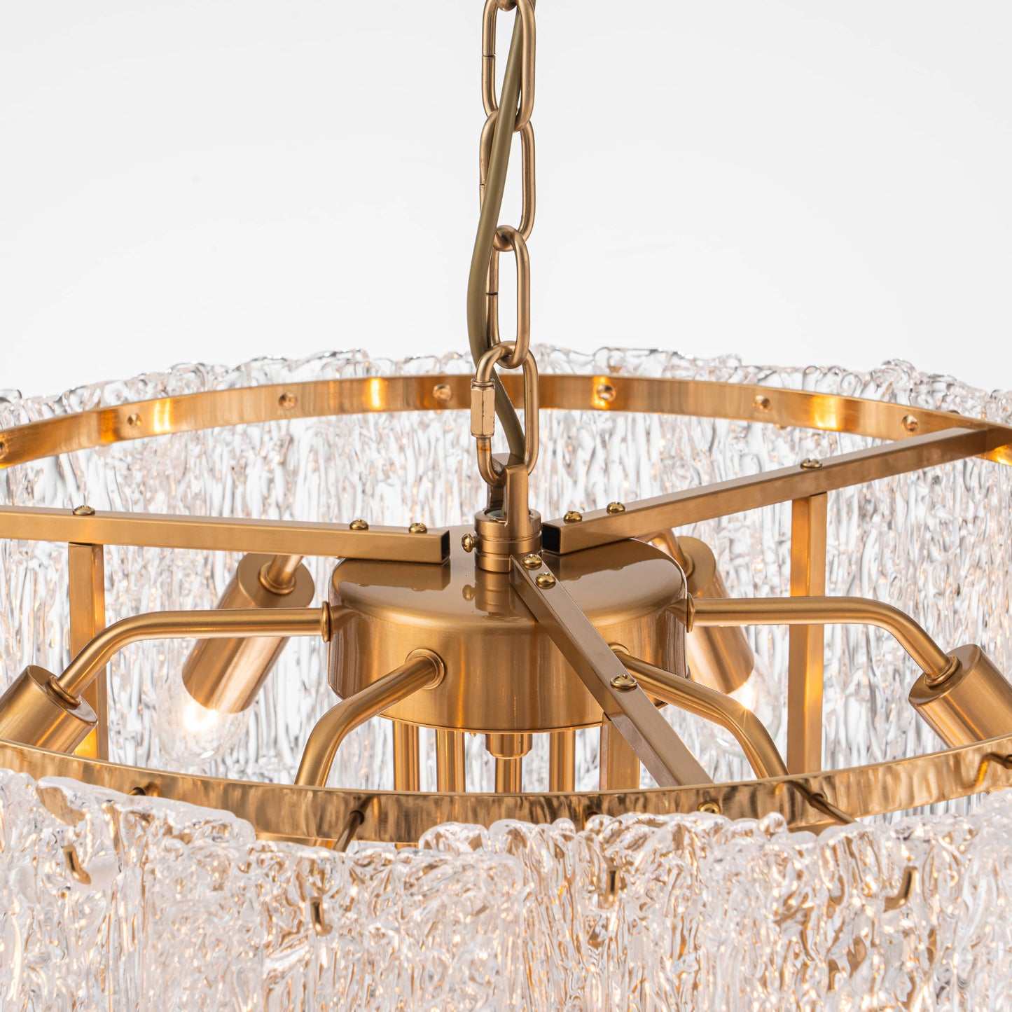 Lights - YS 10-1714-10 Iron & Clear Glass 10 Light Chandelier - 60486004