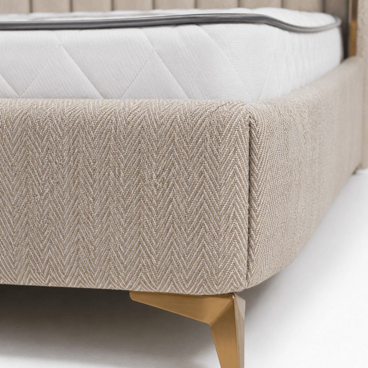 Furniture - Jude King Size Bedframe - Beige - 60487291