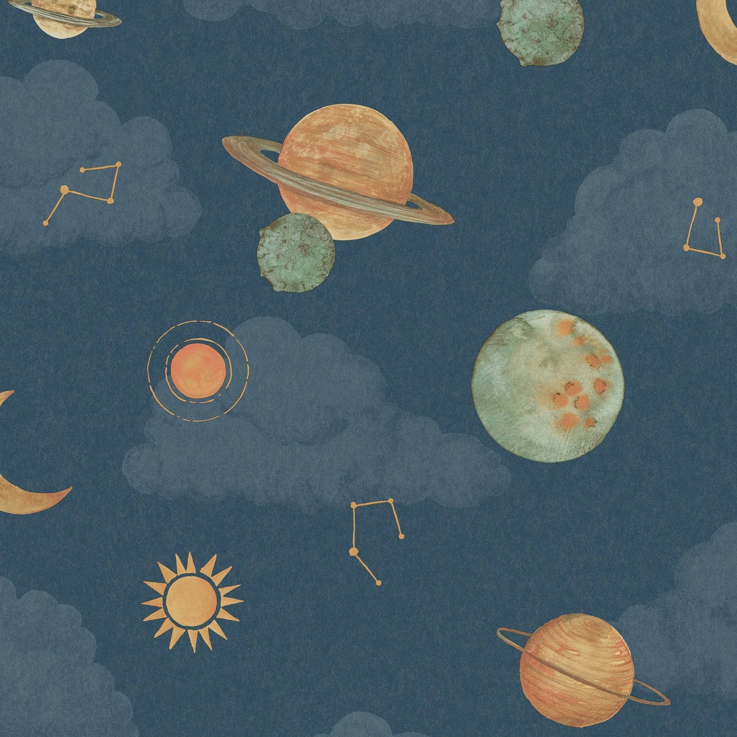 Wallpaper - Grandeco Maury Navy Wallpaper - LD3515 - 60369690