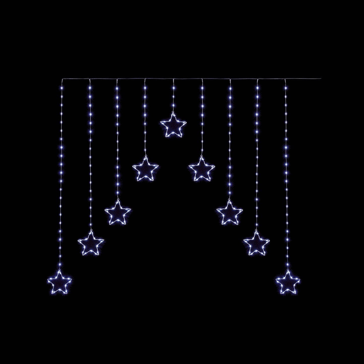 Christmas - White Christmas Star V Curtain Lights - 1.2m - 60484024