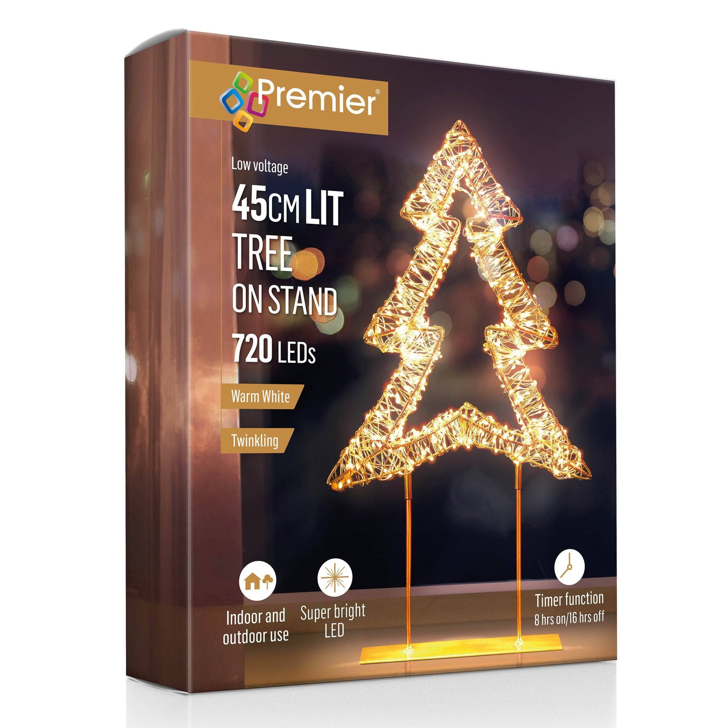 Christmas - Rose Gold Christmas Tree Table Top LED Decoration - 45cm - 60484044