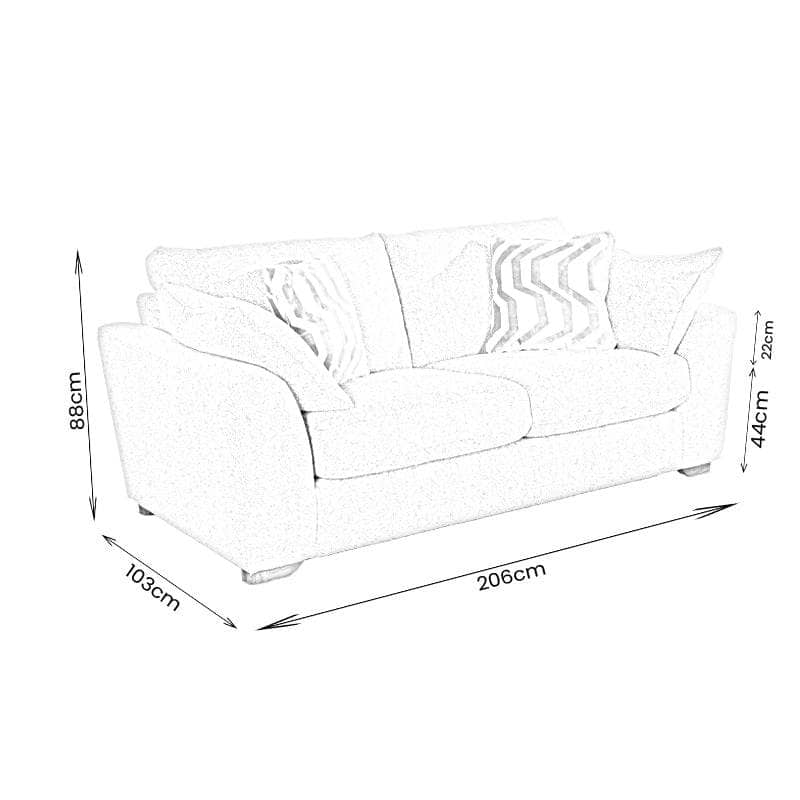 Furniture - Louisiana 2.5 Seater Sofa - Grey - 60013370