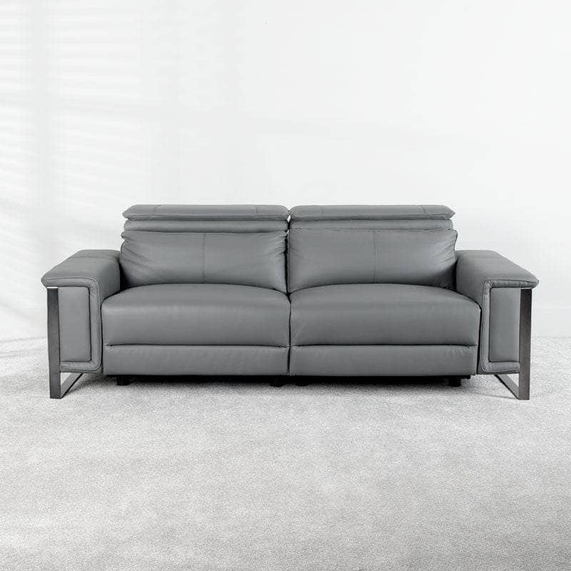 Furniture  -  Lucca 3 Seater Power Recliner Sofa - Grey  -  60008952