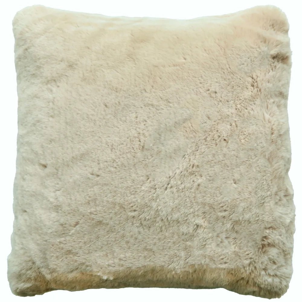 Homeware - Luxury Beige Faux Rabbit Cushion - 50 x 50cm - 60010979