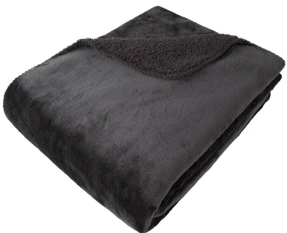 Homeware - Luxury Fleece Throw - Black - 60010249