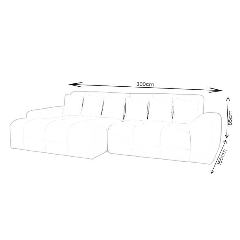 Furniture - Maine Left Hand Facing Corner Sofa - Cream - 60450825