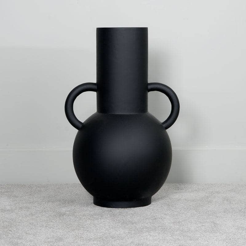Homeware - Matt Black Round Handled Planter - 82cm - 60008155