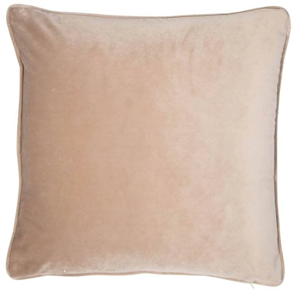 Homeware - Matt Velvet Cushion With Piping - Mink - 60010243