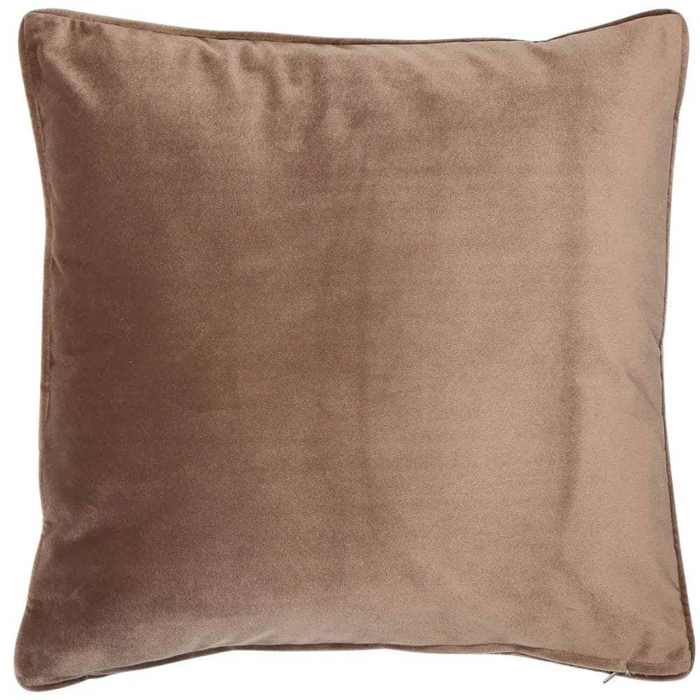 Homeware - Matt Velvet Cushion With Piping - Truffle - 60010244