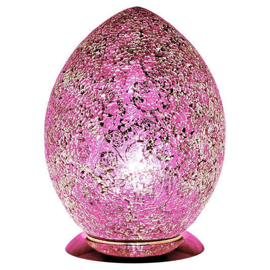  - Mini Mosaic Glass Egg Lamp – Pink Rose -  50153426