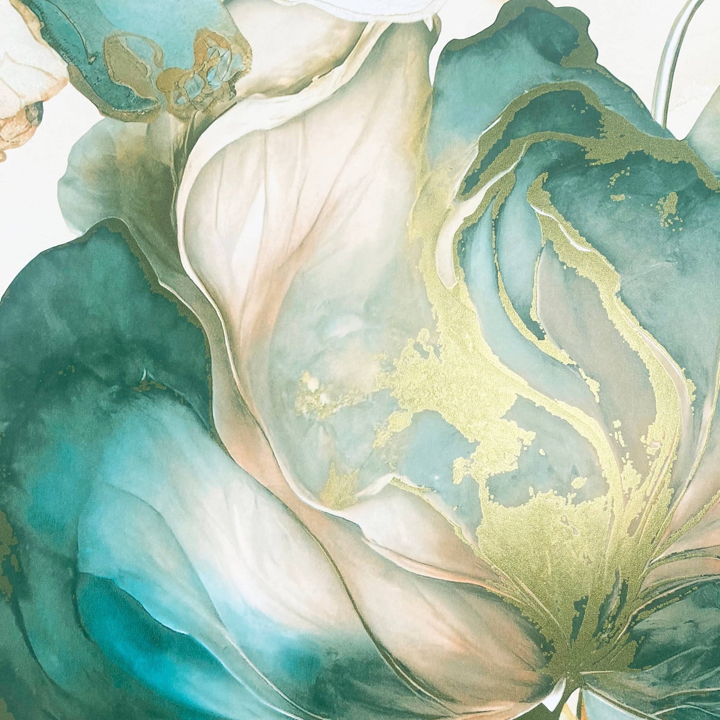 Wallpaper - Muriva Elysian Floral Coral & Teal Wallpaper - 212505 - 60485285