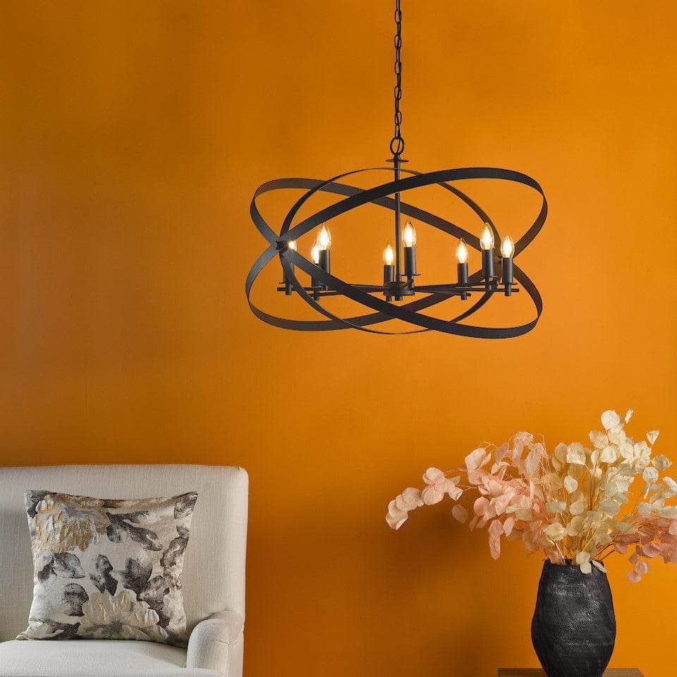 - DAR NITYA 8LT PENDANT MATT BLACK NIT0822 - 60009278