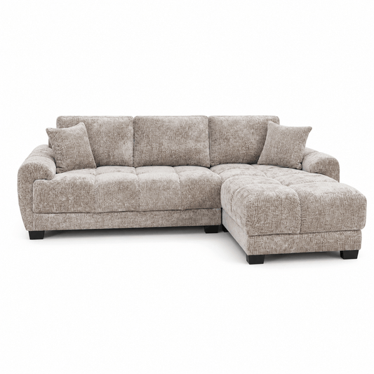 Furniture - Nellie RHF Chaise Sofa - Light Brown - 60486571