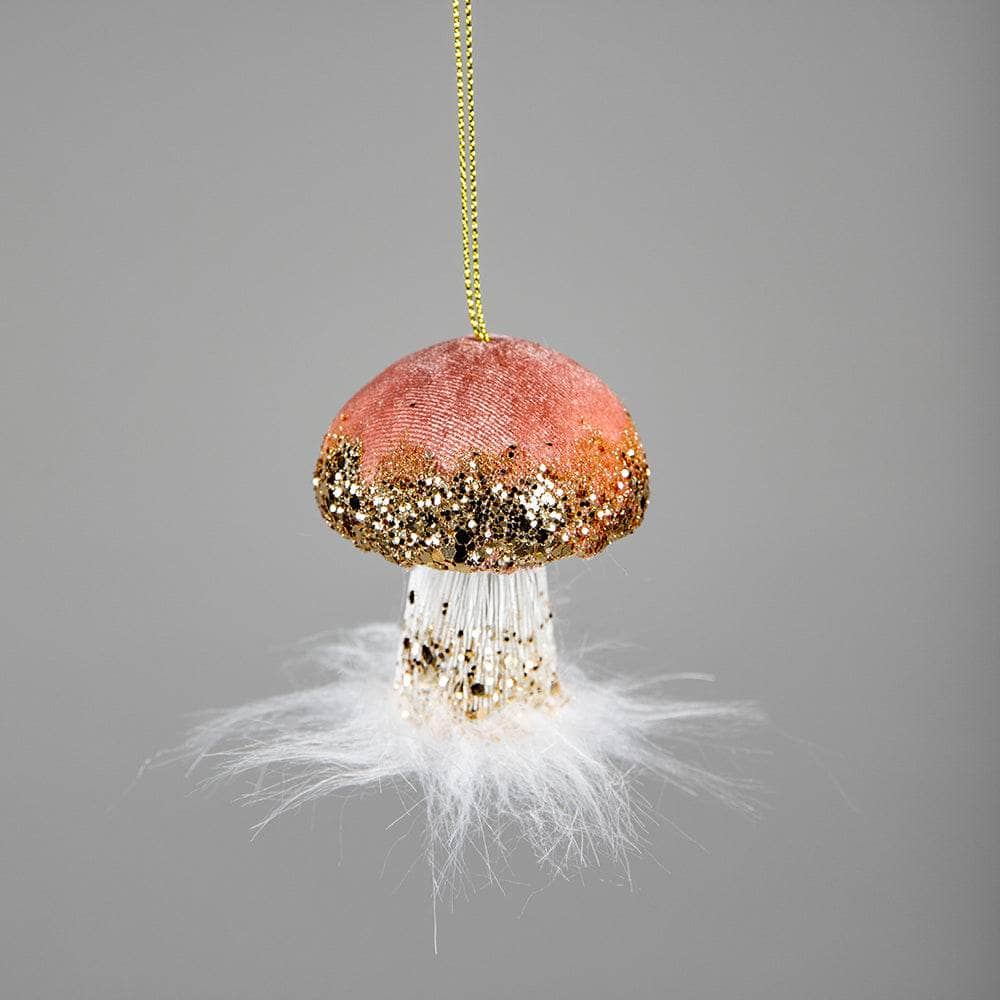 Christmas - Pink Mushroom Christmas Tree Decoration - 8cm - 60008486