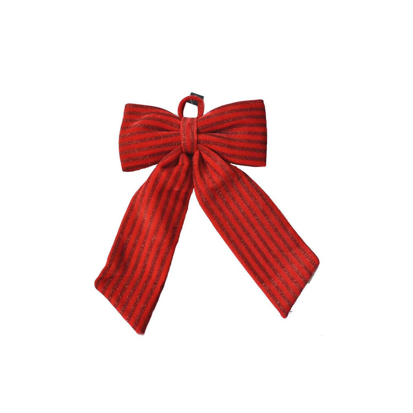 Christmas - Red Glitter Stripe Velvet Bow - 30 x 50cm - 60484050