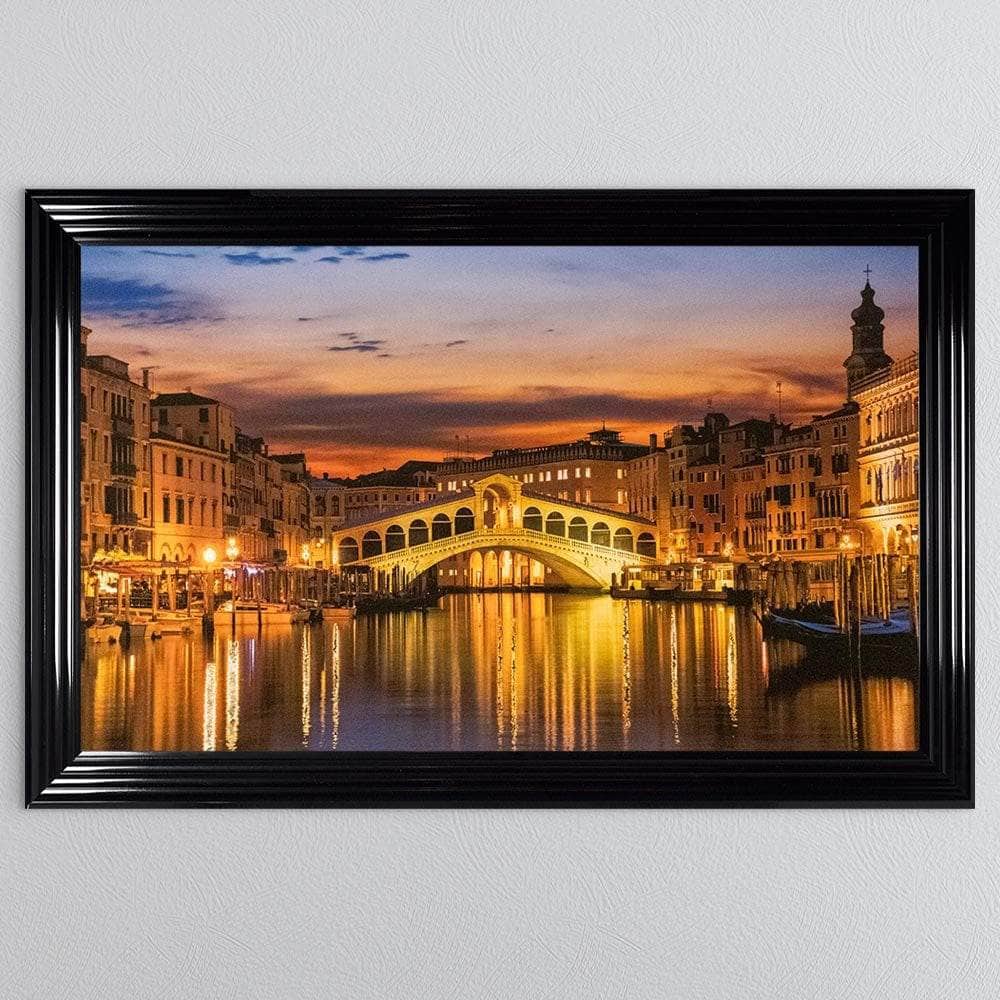 Pictures - Rialto Bridge Venice Framed Picture - 114 x 74cm - 60010917
