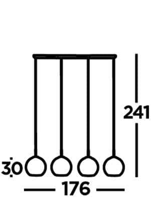 Lights - 4 Light Matt Black Bar Pendant Light - 50152982