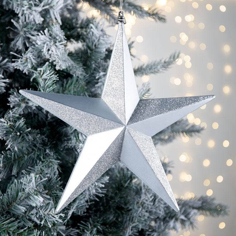 Silver Star Christmas Decoration 12" Taskers Online Store, Liverpool & Manchester