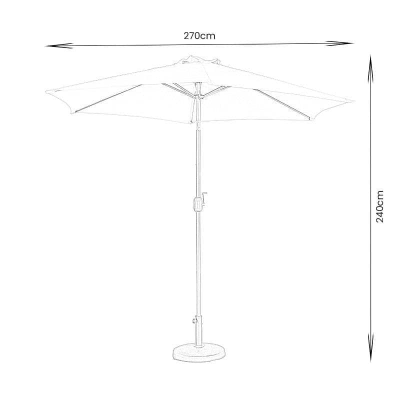 Gardening - Weatherking Crank & Tilt Parasol 2.7m - Light Taupe - 60009014