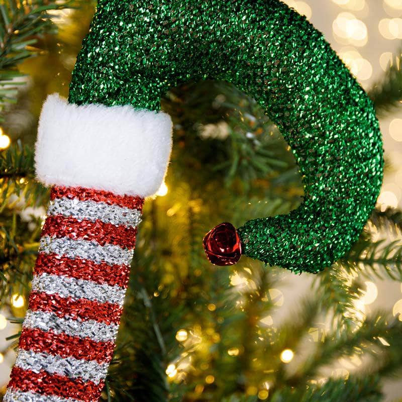 Christmas - Sparkly Elf Leg Decoration - 60cm - 60008802