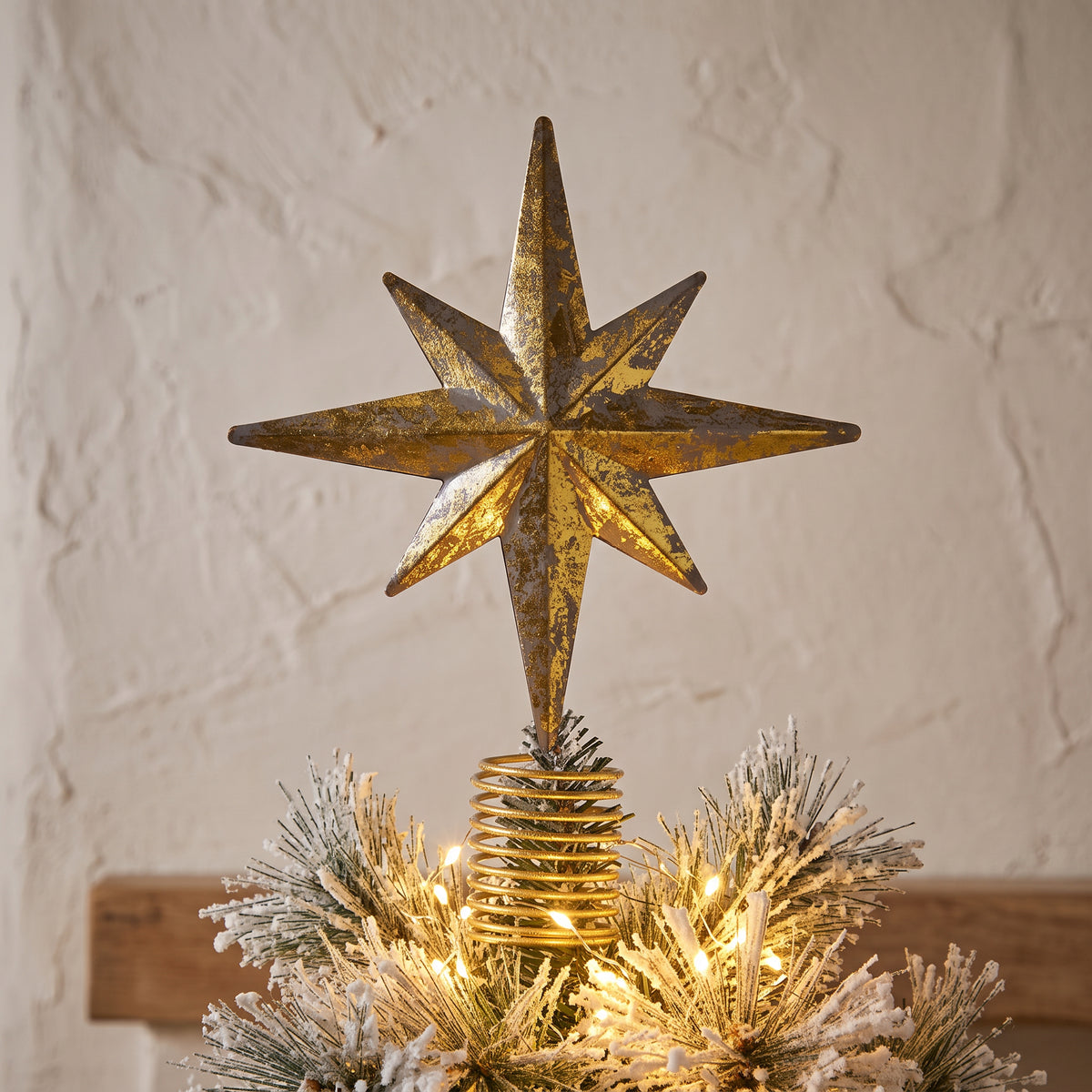 Star Tree Topper - Antique Gold - 38cm
