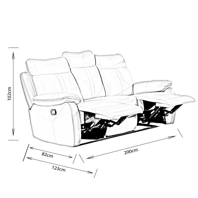 Furniture - Tivoli 3 Seat Reclining Sofa - - 60008959