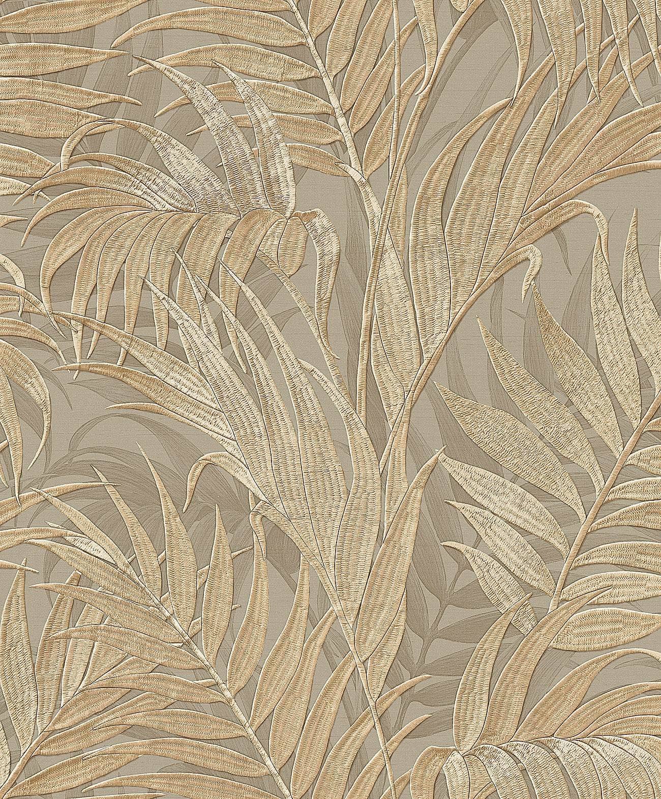 Tropical Palm Leaf Sage & Gold Wallpaper - GR322105