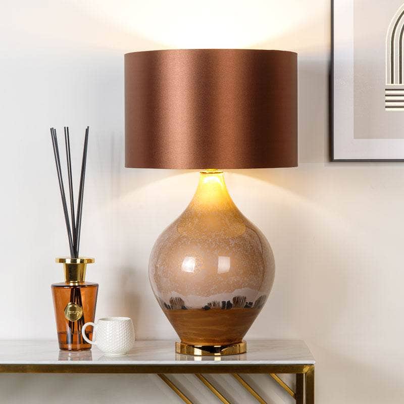 Lights  -  Two Tone Brown Table Lamp  -  60008593