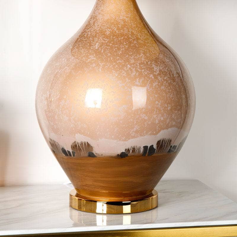 Lights  -  Two Tone Brown Table Lamp  -  60008593