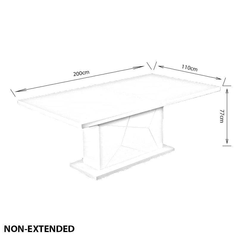 Furniture  - Amalfi Extending Dining Table - White  -  60008265