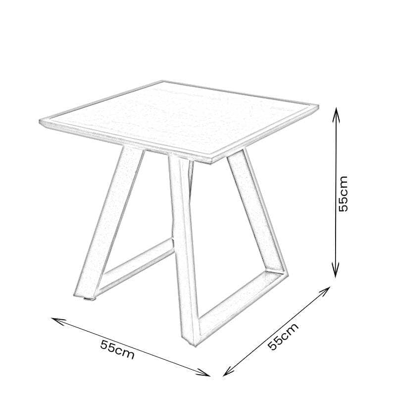 Furniture - Valetta Lamp Table - Black & Grey - 60011679