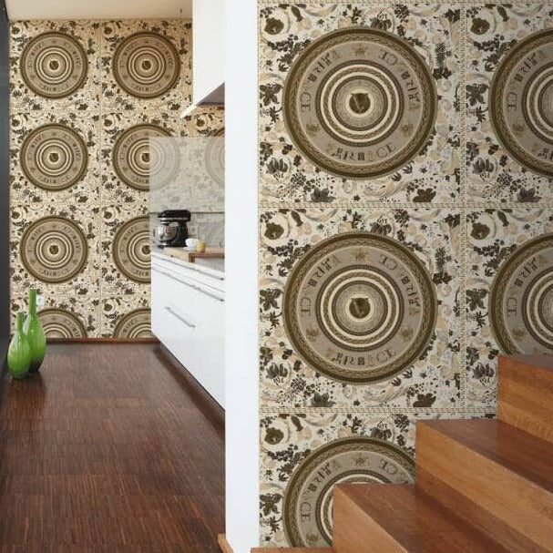 Wallpaper - Versace Pearl Beige Baroque Panel Wallpaper - 387056 - 60003098