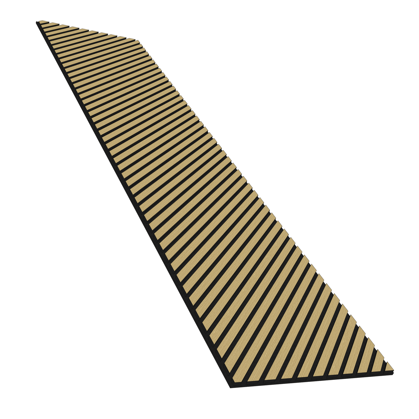 Wall Panelling - White Oak Herringbone Acoustic Panel A - Right Up Facing - 60418253
