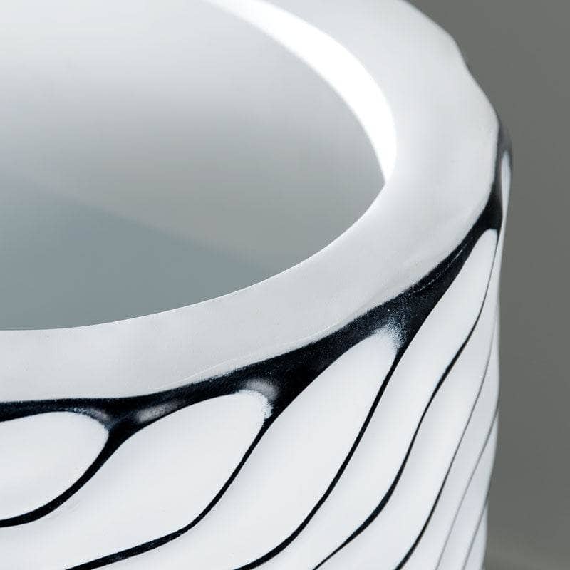 Homeware - White & Black Ripple Vase - 90cm  -  60008150
