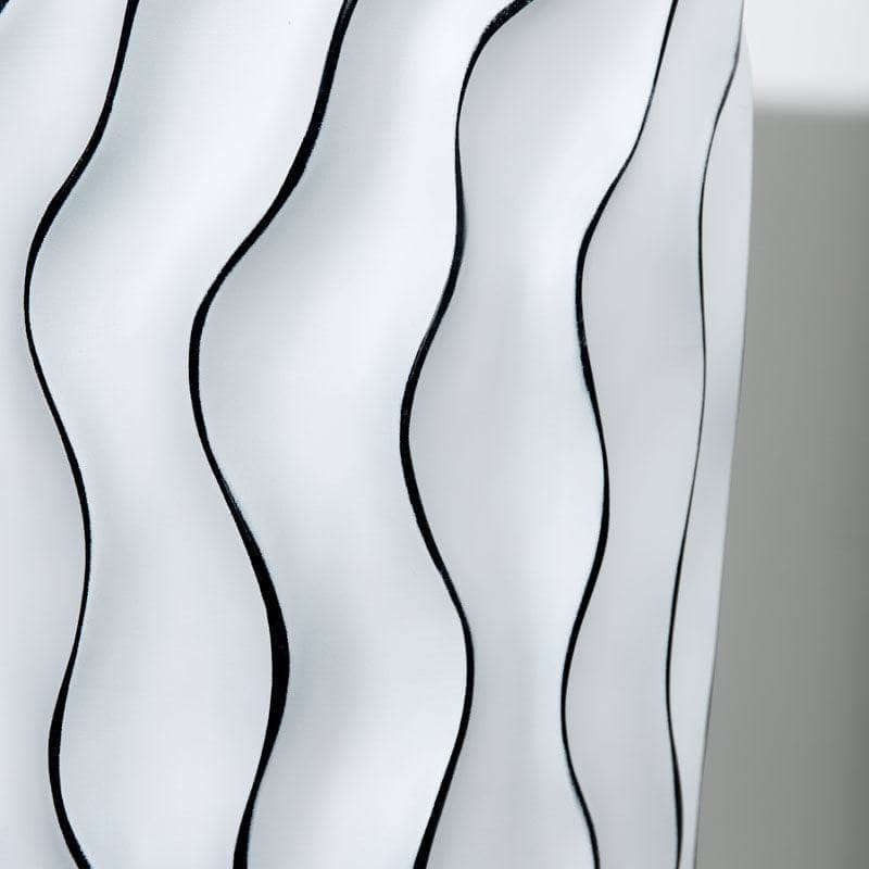 Homeware - White & Black Ripple Vase - 90cm -  60008150