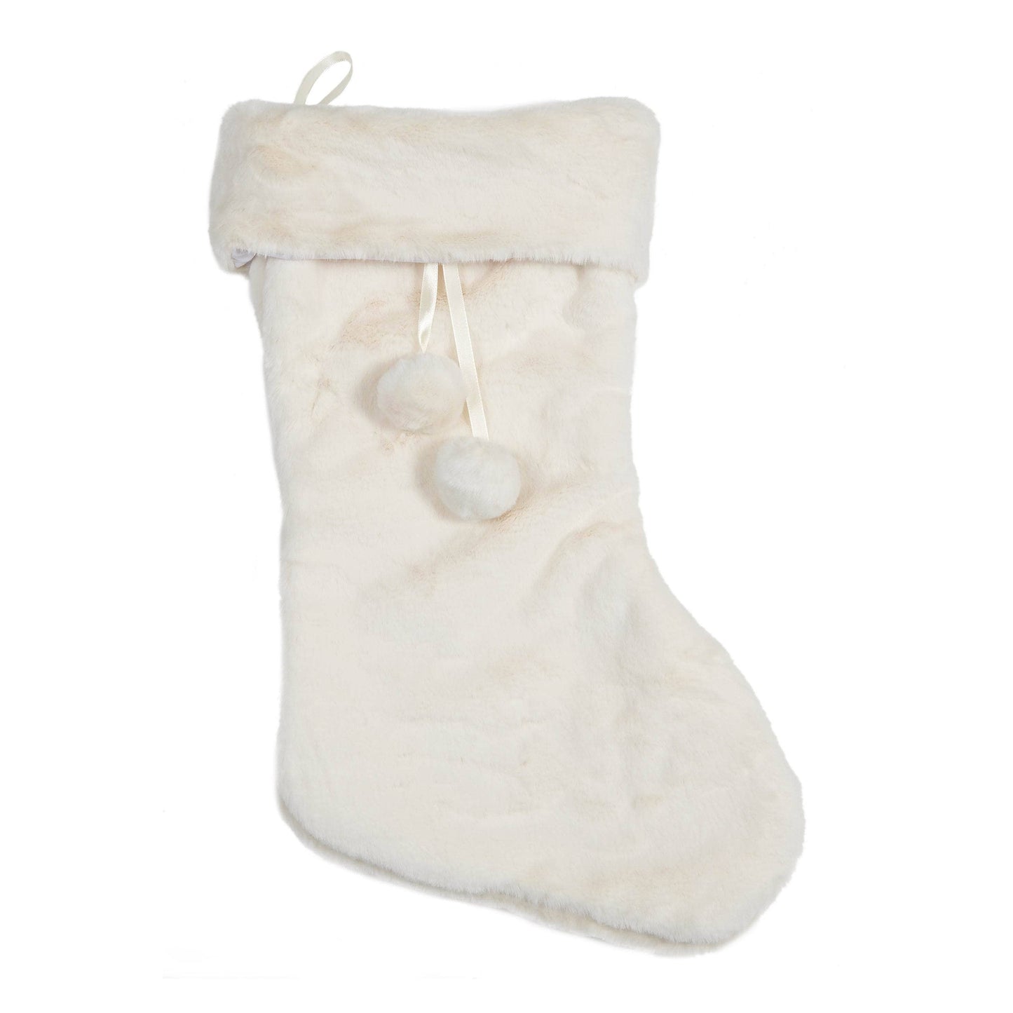 Winter White Pom Pom Stocking - 60cm- 60008716