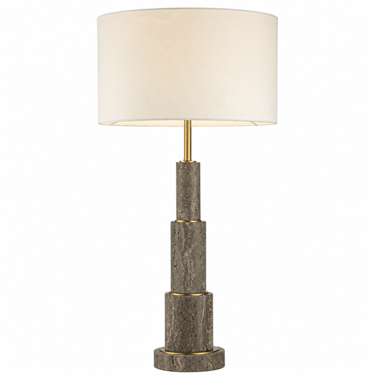 Lights - YS 12-0017-1ST Iron & Silver Table Lamp with Linen Shade - 60485990