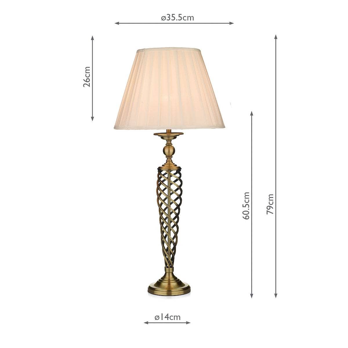 Lights - Zaragoza Table Lamp Complete With Shade Antique Brass - 50085214