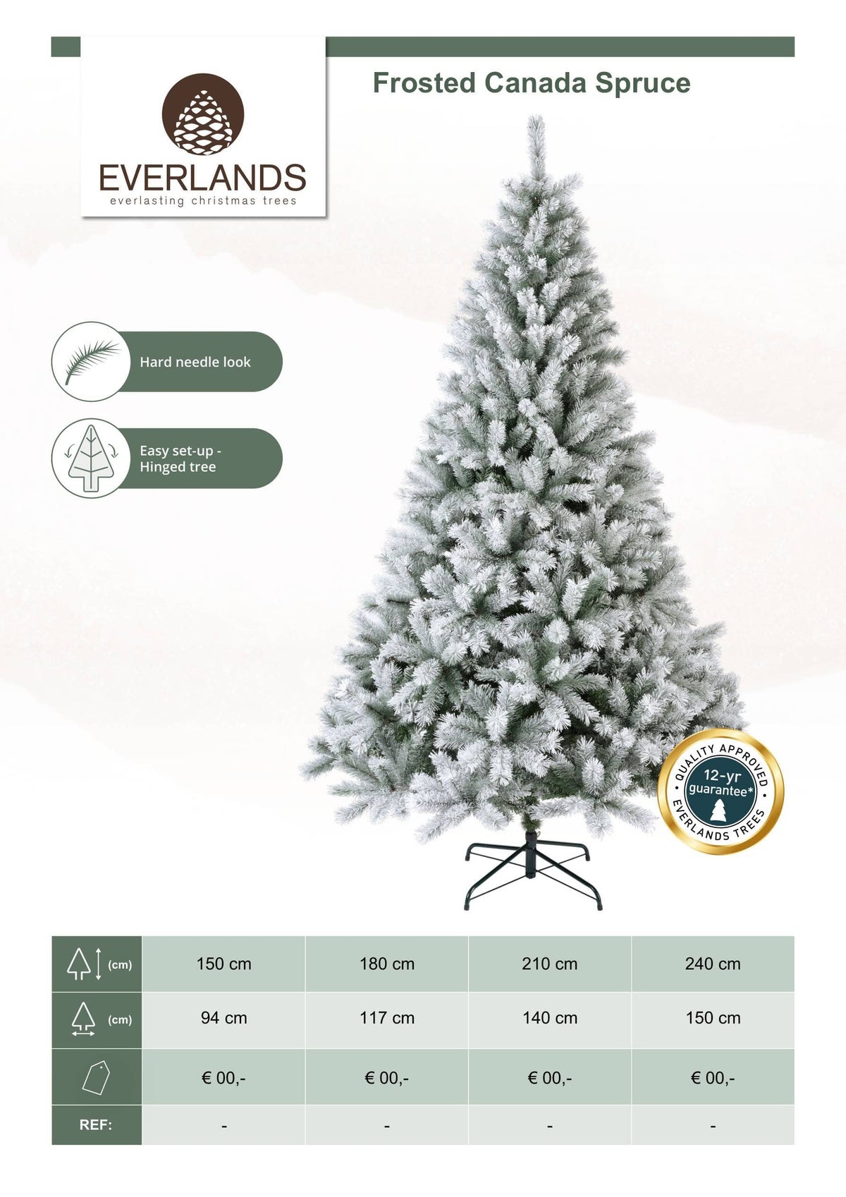 Christmas - Everlands Canada Frosted Spruce Christmas Tree - 7ft - 60483945