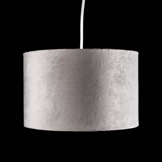 Lights  -  Forli Light Grey Velvet Light Shade - 28cm  -  60006155
