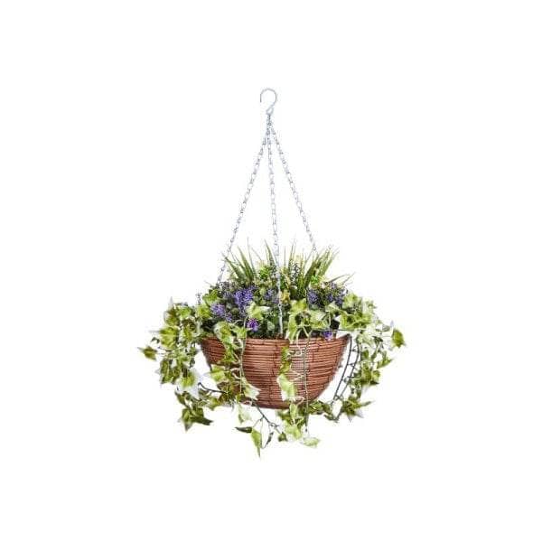 Gardening - Lilac Bloom Artificial Flower Hanging Basket - 60006436