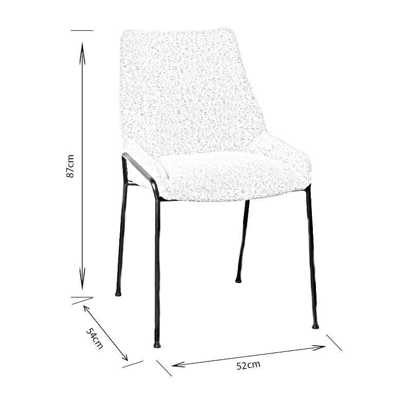 Furniture - Boucle Lindsey Chairs - Grey - 60007871