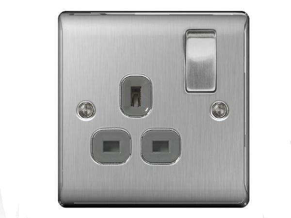 DIY - Nexus Metal Brushed Steel Single Socket - 50110580